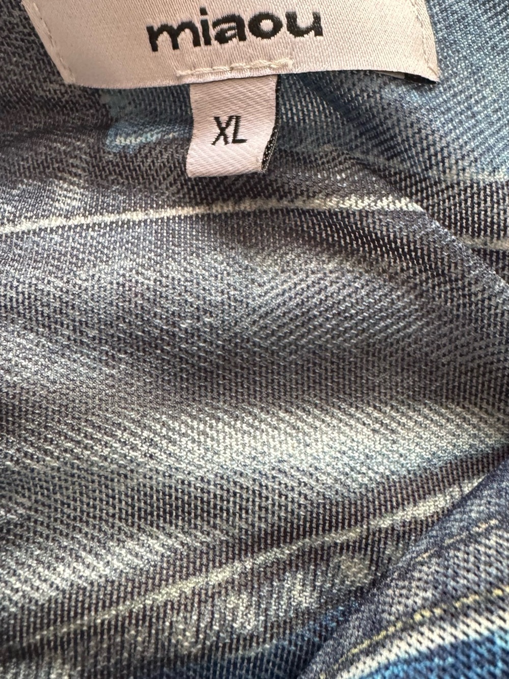 Miaou Women’s Blue Denim-Print Corset Top - Picture 5 of 5
